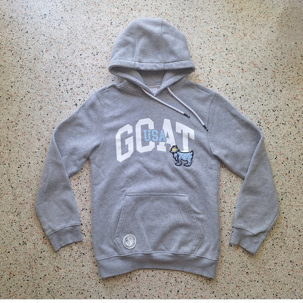 GOAT USA Heather Gray Pullover Hoodie Graphic Sweatshirt